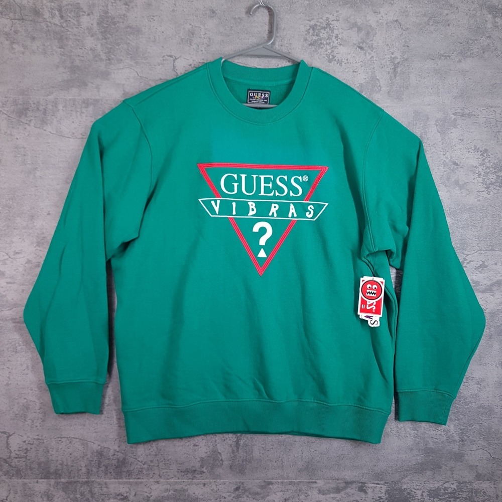 GUESS J Balvin Vibras Crewneck Sweatshirt Green Mens XL M91Q63R44Q3